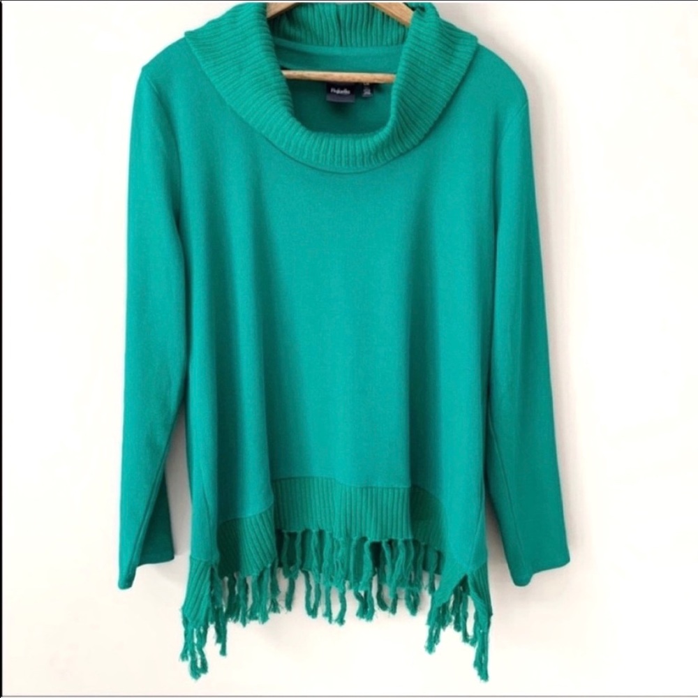 🌿Rafaella Fringe Cowl Neck Sweater